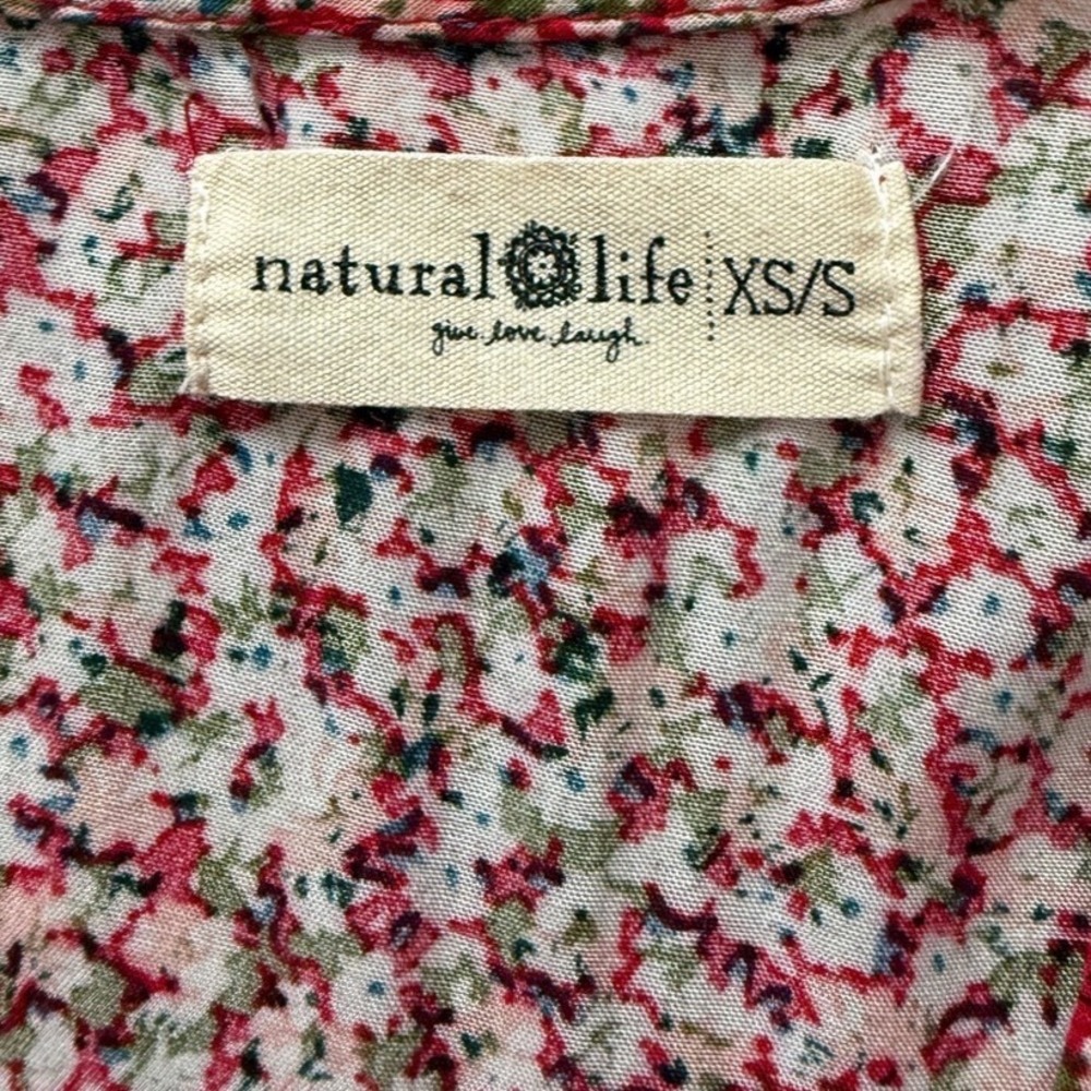 Natural Life Red Stella Mini Floral Babydoll Dress XS/S Cottagecore Garden Party - Picture 7 of 9